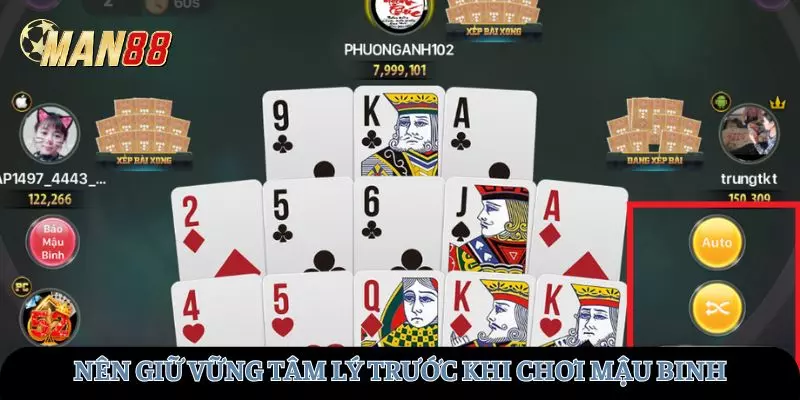 Nên giữ vững tâm lý trước khi tham gia trò chơi